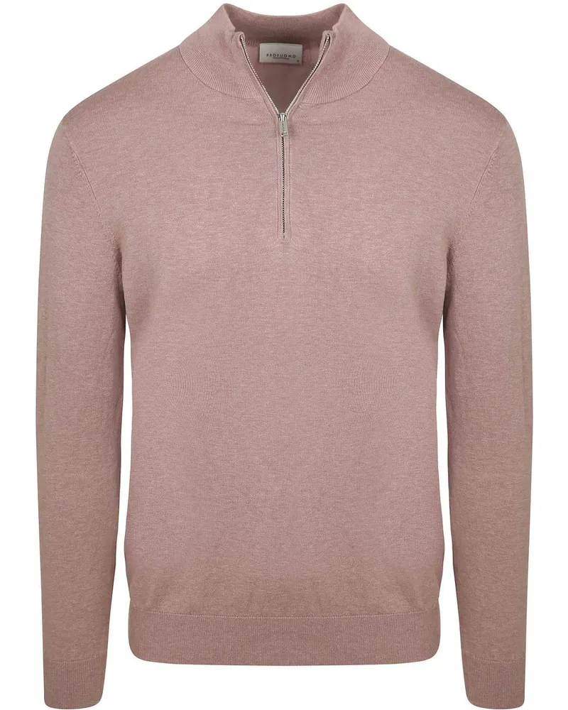Profuomo Half Zip Pullover Luxury Basic Rosa Pink