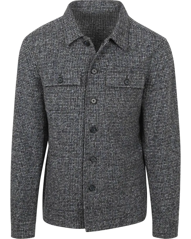 Suitable Overshirt Wool Blend Grau Blau Blau