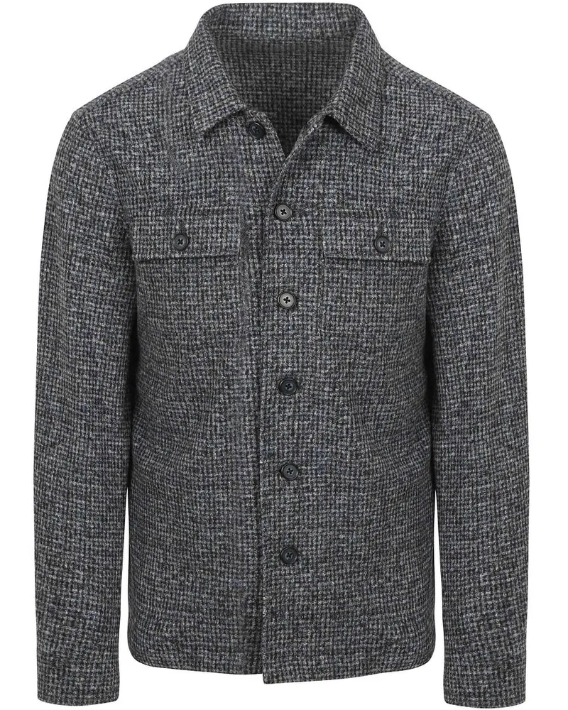 Suitable Overshirt Wool Blend Grau Blau Blau