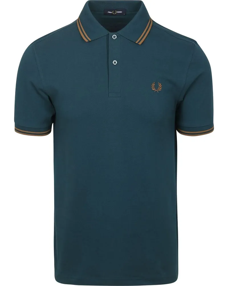 Fred Perry Polo Twin Tipped M3600 Petrol Dunkelgrün