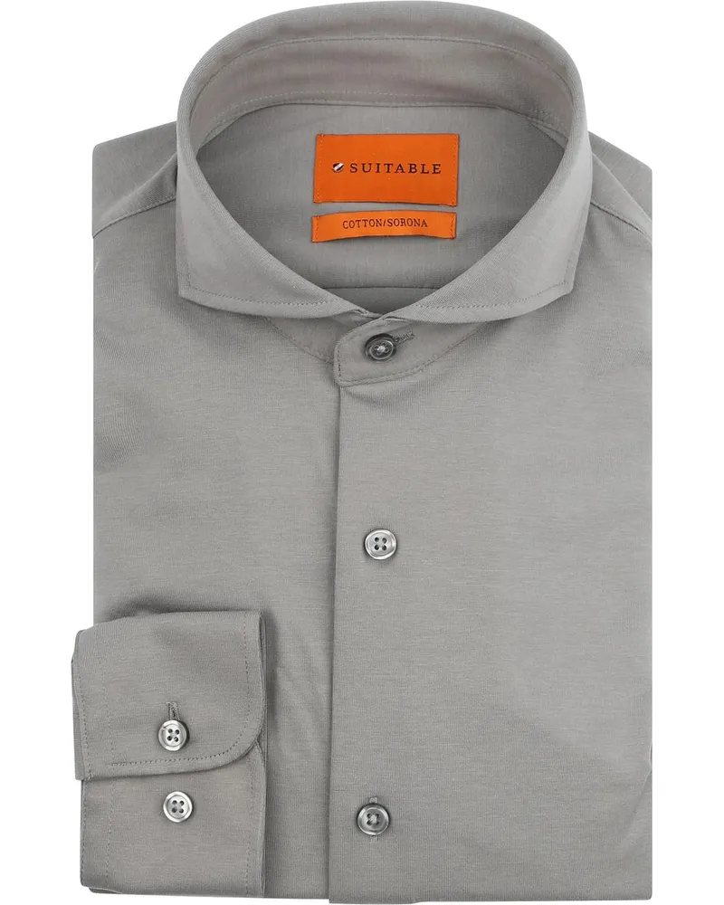 Suitable Sorona Hemd Mid Grau Grau