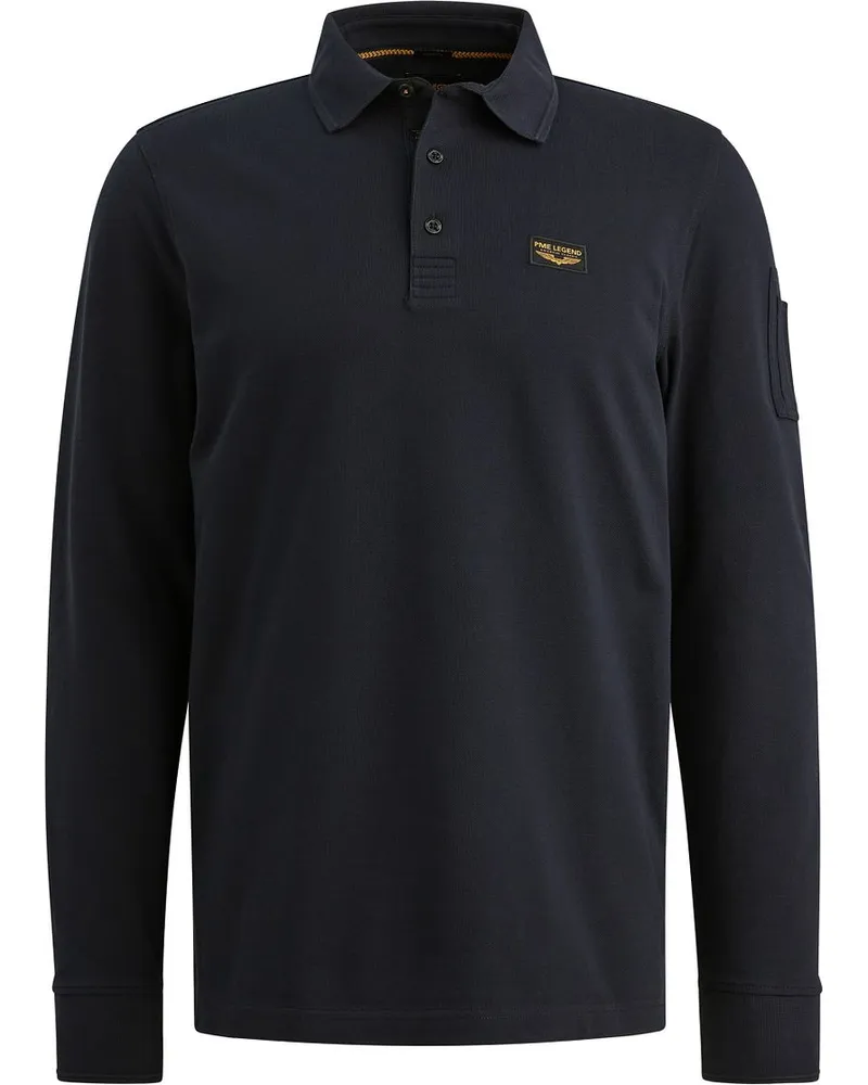 PME Legend American Classic Langarm - Longsleeve Poloshirt Navy Dunkelblau