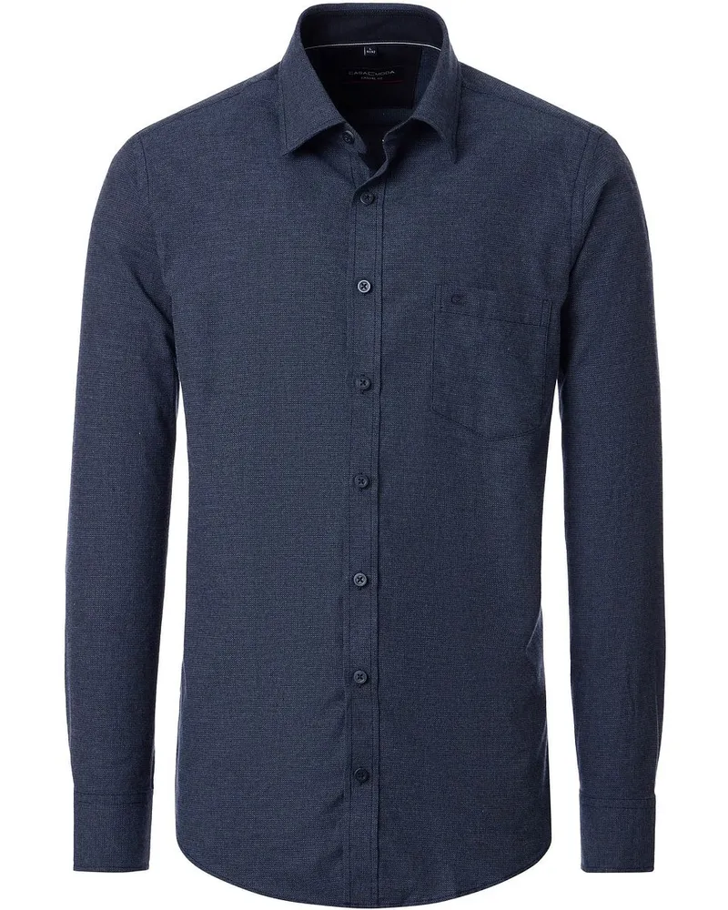 CasaModa Freizeithemd Structure Navy Dunkelblau