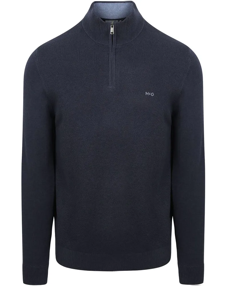 McGregor Half Zip Pullover Merinowolle Structure Navy Dunkelblau