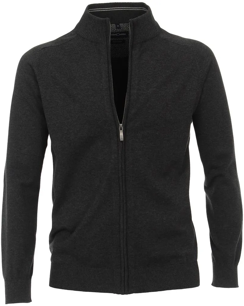 CasaModa Strickjacke Zip Anthrazit Anthrazit