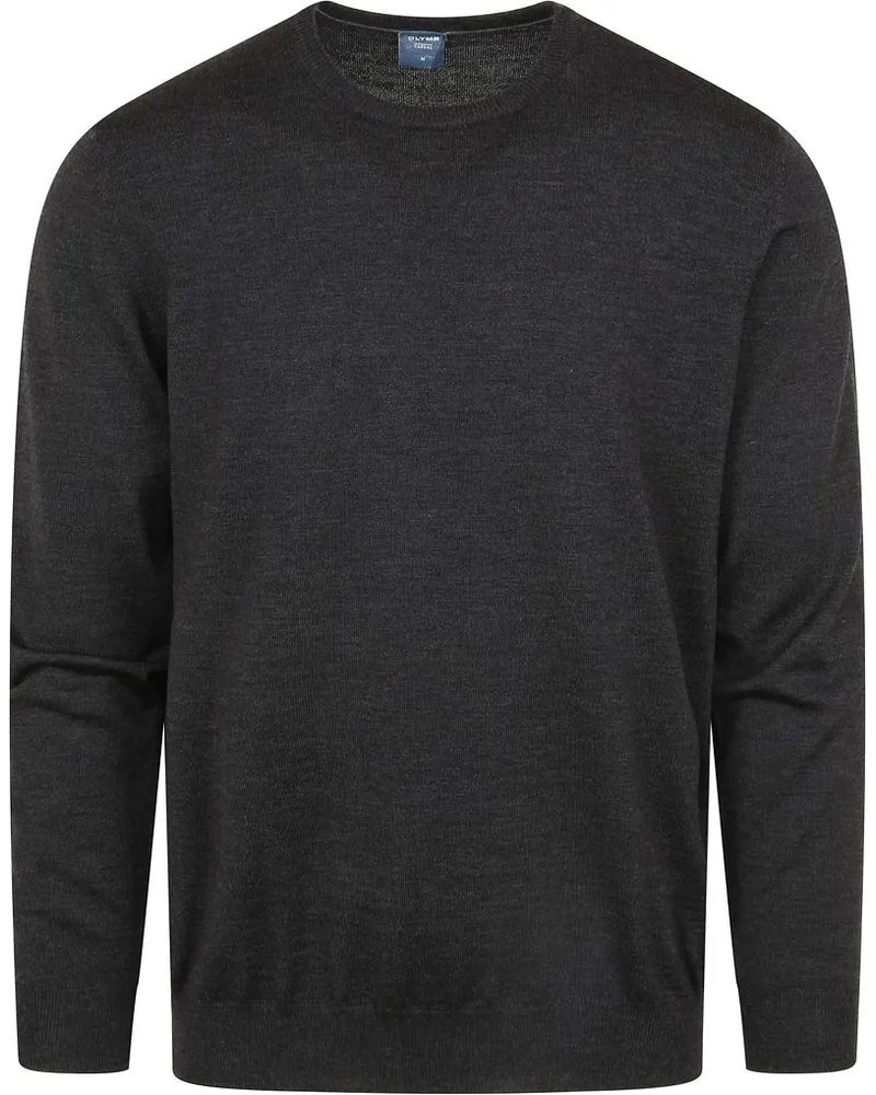 Olymp Pullover O-Hals Wolle Grau Grau