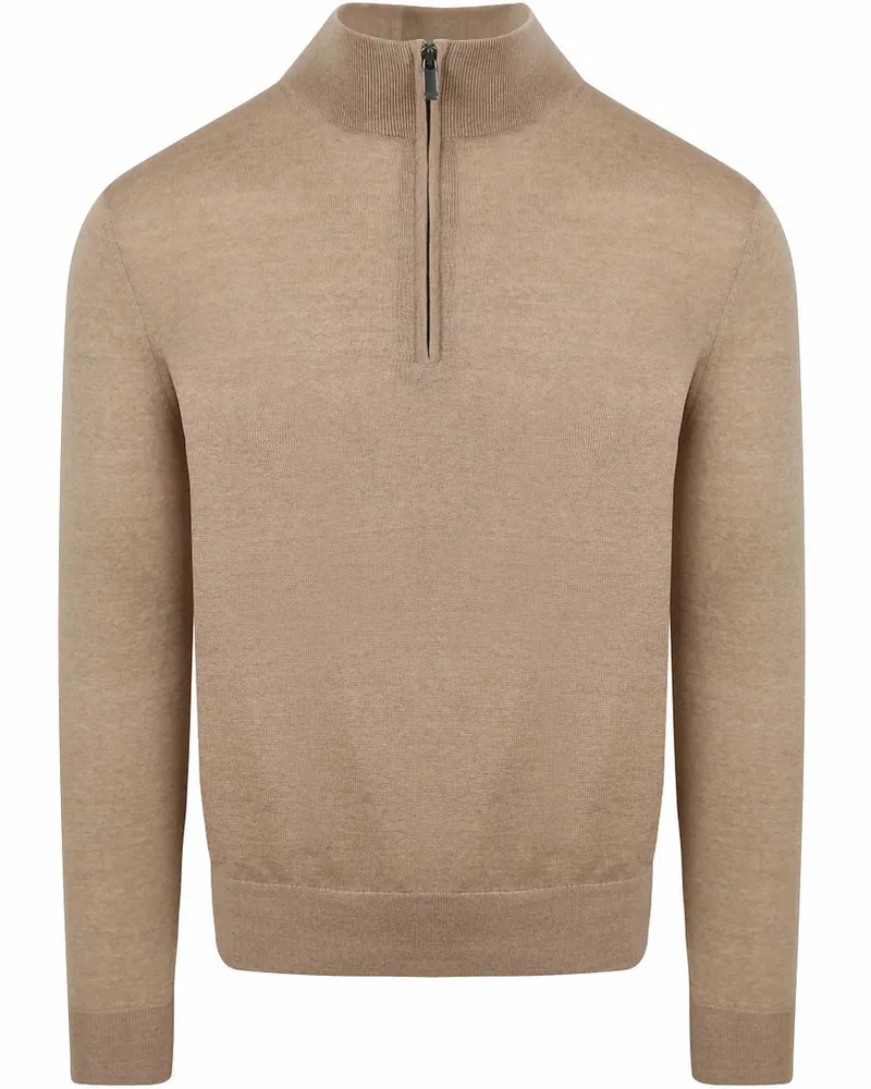 Suitable Merino Half Zip Pullover Beige Beige