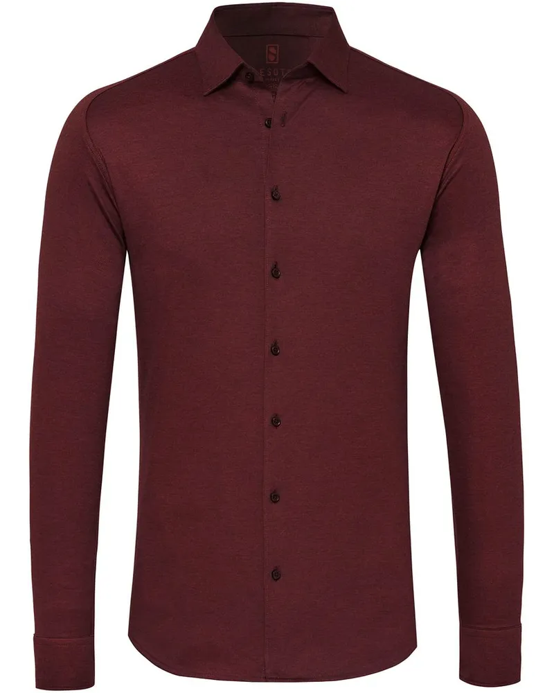 DESOTO Hemd Bügelfrei Modern Kent Dunkelviolett Bordeaux