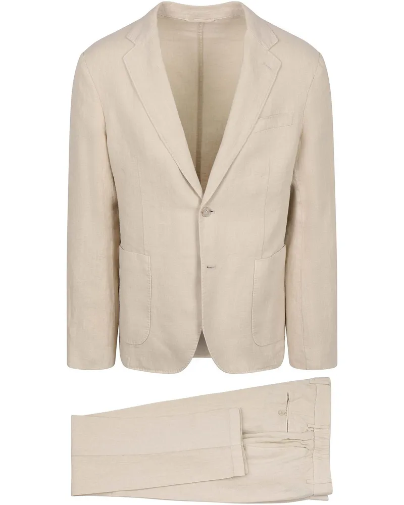 Suitable Washed Linen Suit Ecru Wollweiß