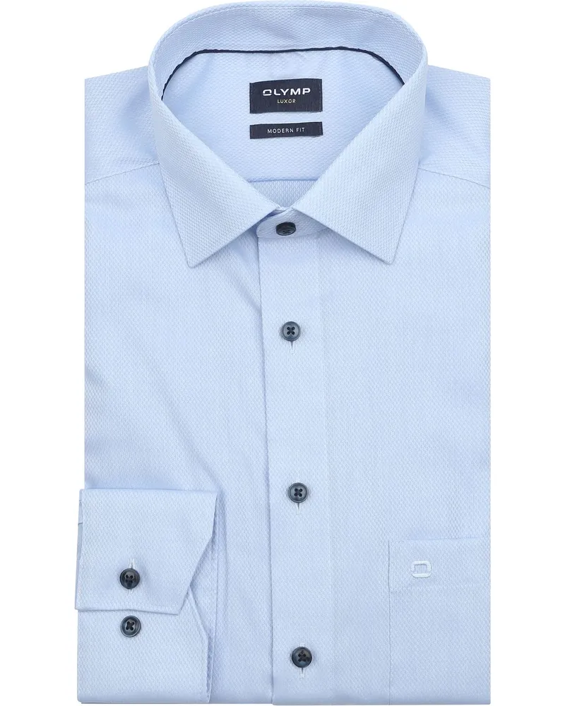 Olymp Luxor Hemd Diamond Twill Hellblau Hellblau
