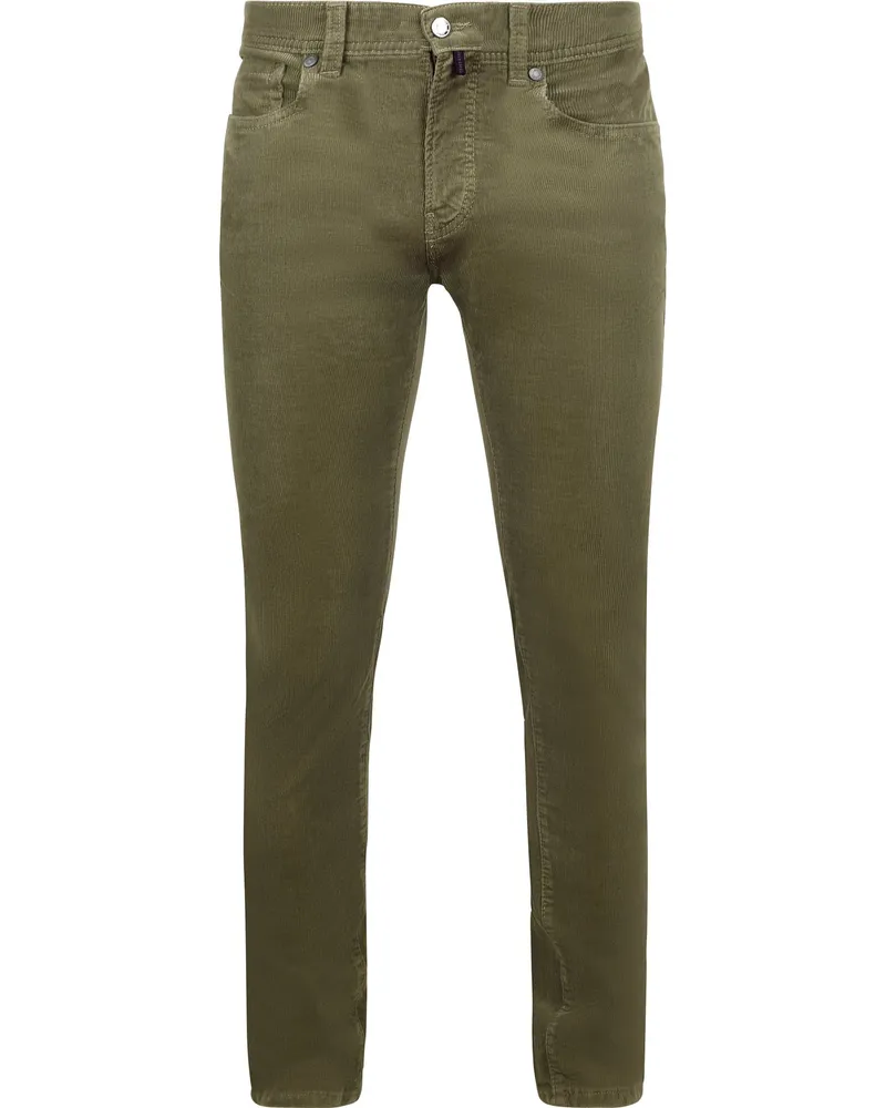 Pierre Cardin Trousers Lyon Corduroy Olive Grün