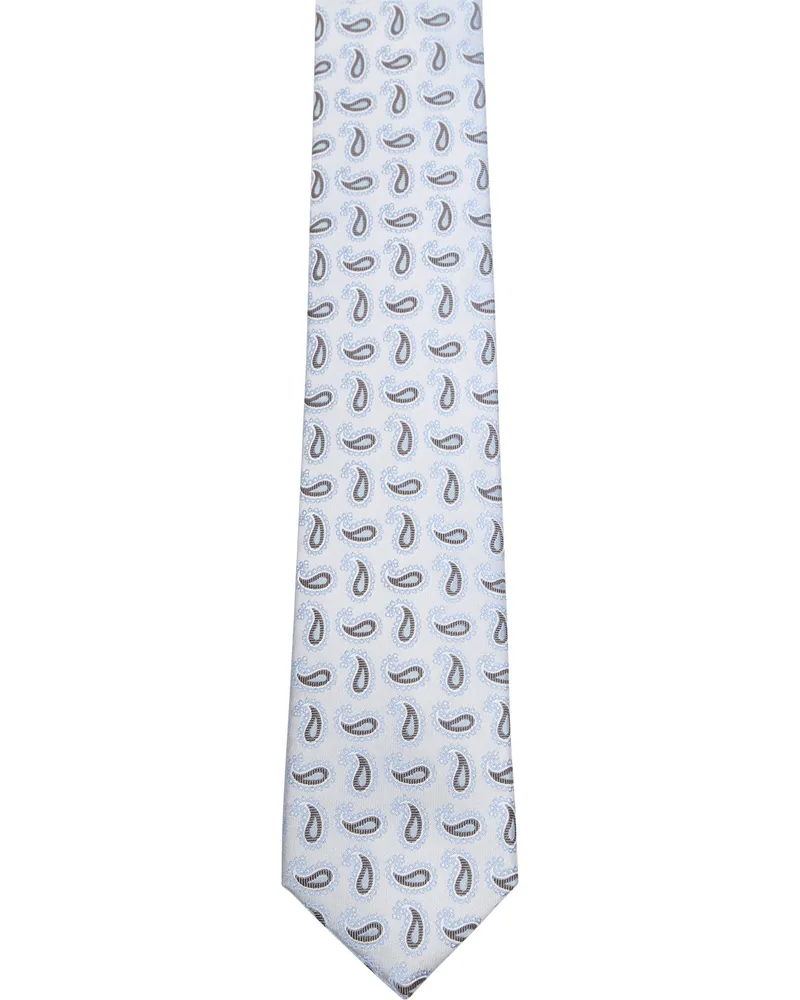 Suitable Krawatte Seide Paisley Hellblau Hellblau