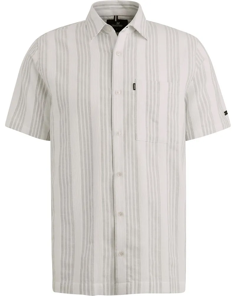 Vanguard Short Sleeve Hemd Dobby Streif Grün Weiß