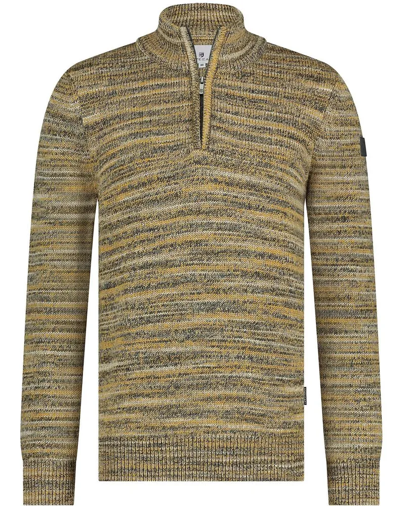 State of Art Half Zip Pullover Melange Gelb Gelb