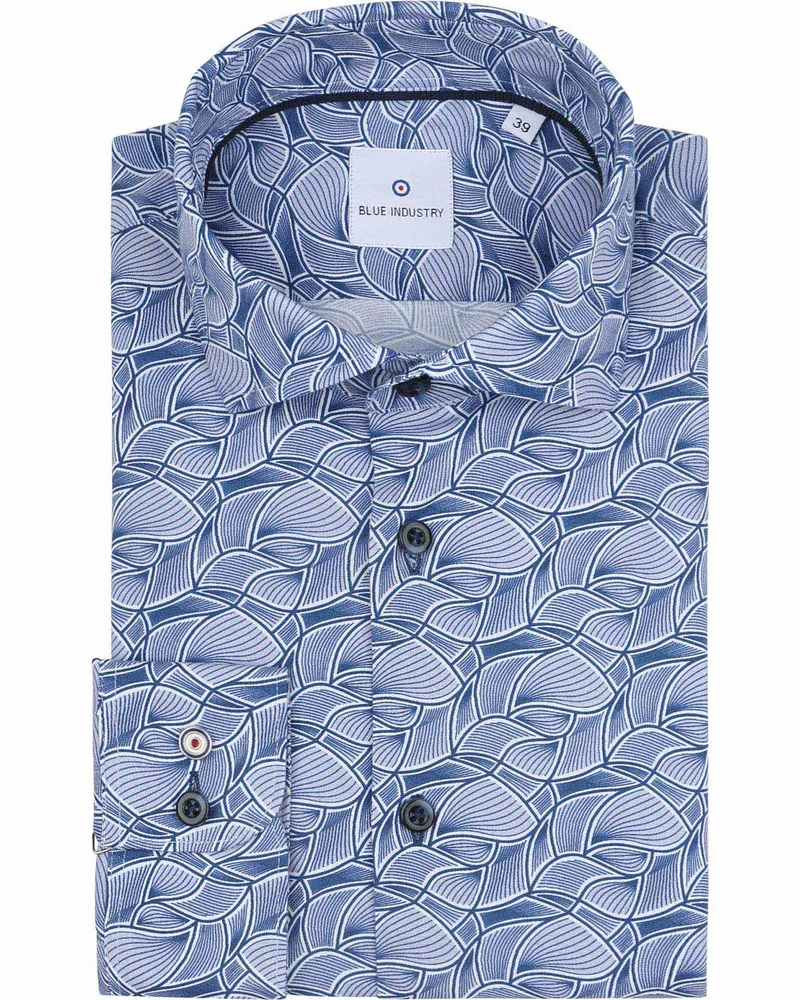 Blue Industry Hemd Druck Blau Blau