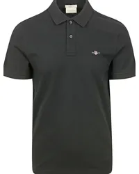 Gant Shield Piqué Poloshirt Schwarz Schwarz