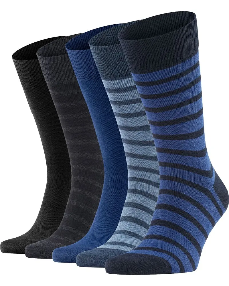 Falke Happy Socken 5 Paar Blau Dunkelblau