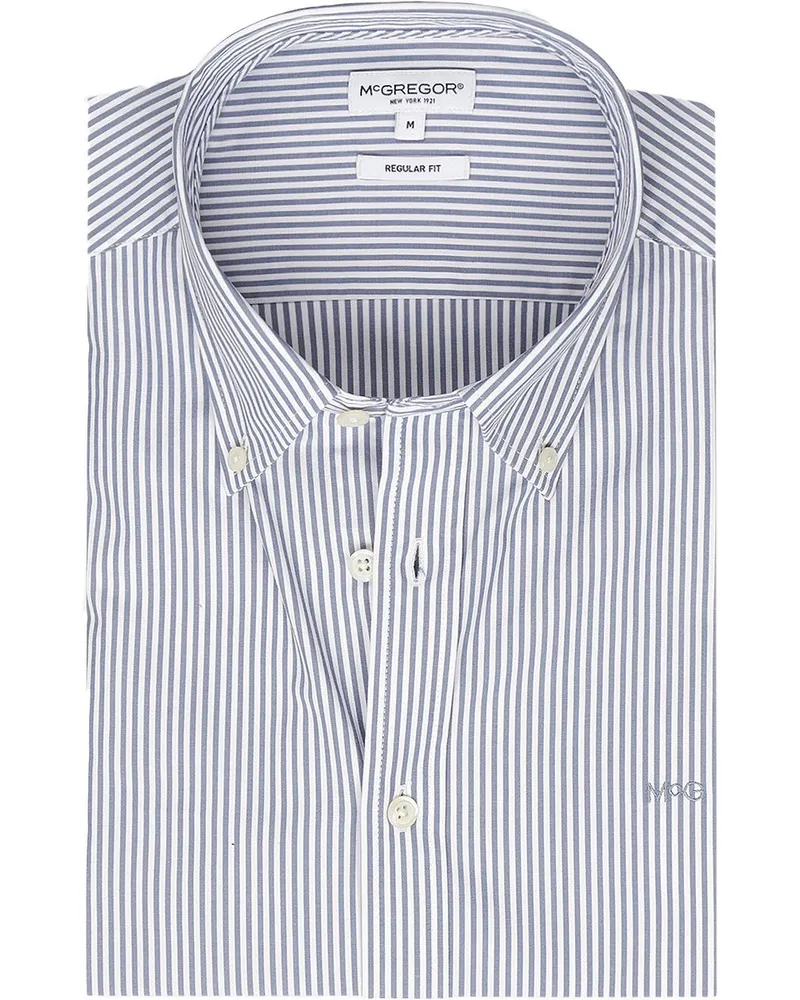 McGregor Hemd Poplin Streifen Blau Blau