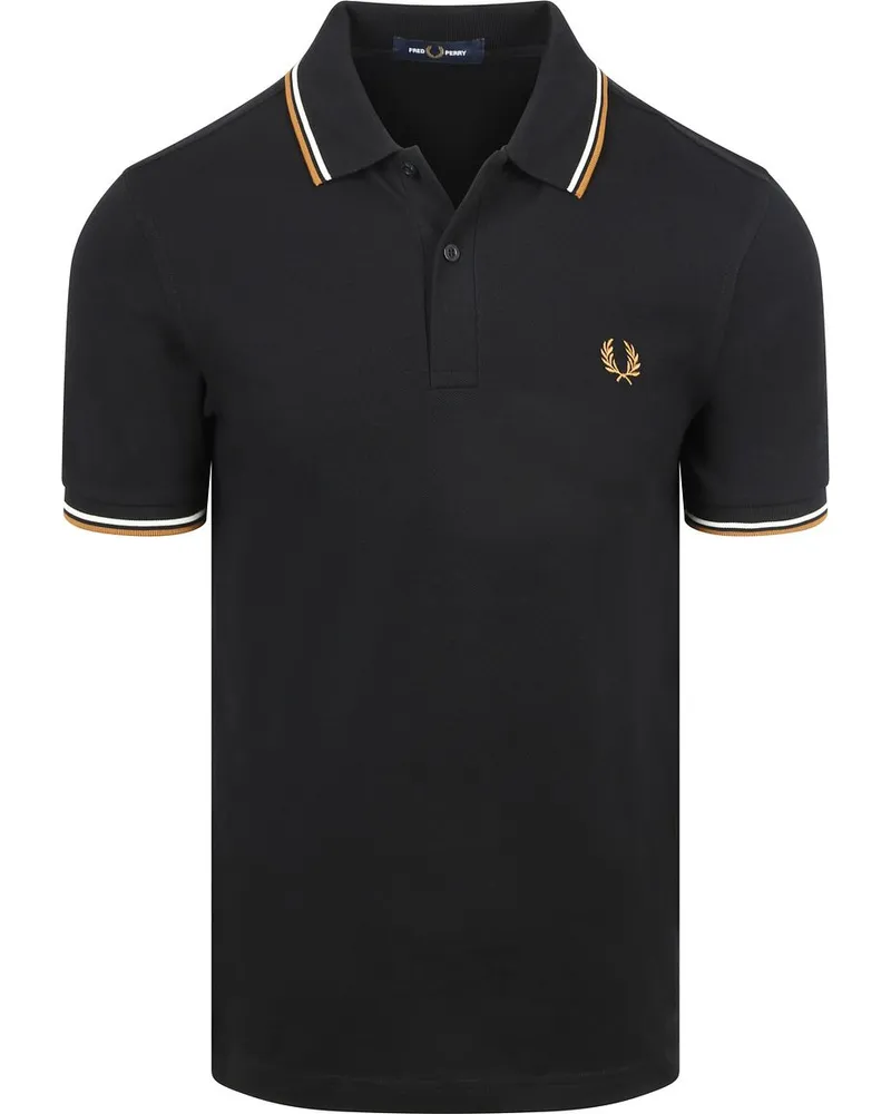 Fred Perry Polo Twin Tipped M3600 Schwarz P69 Schwarz
