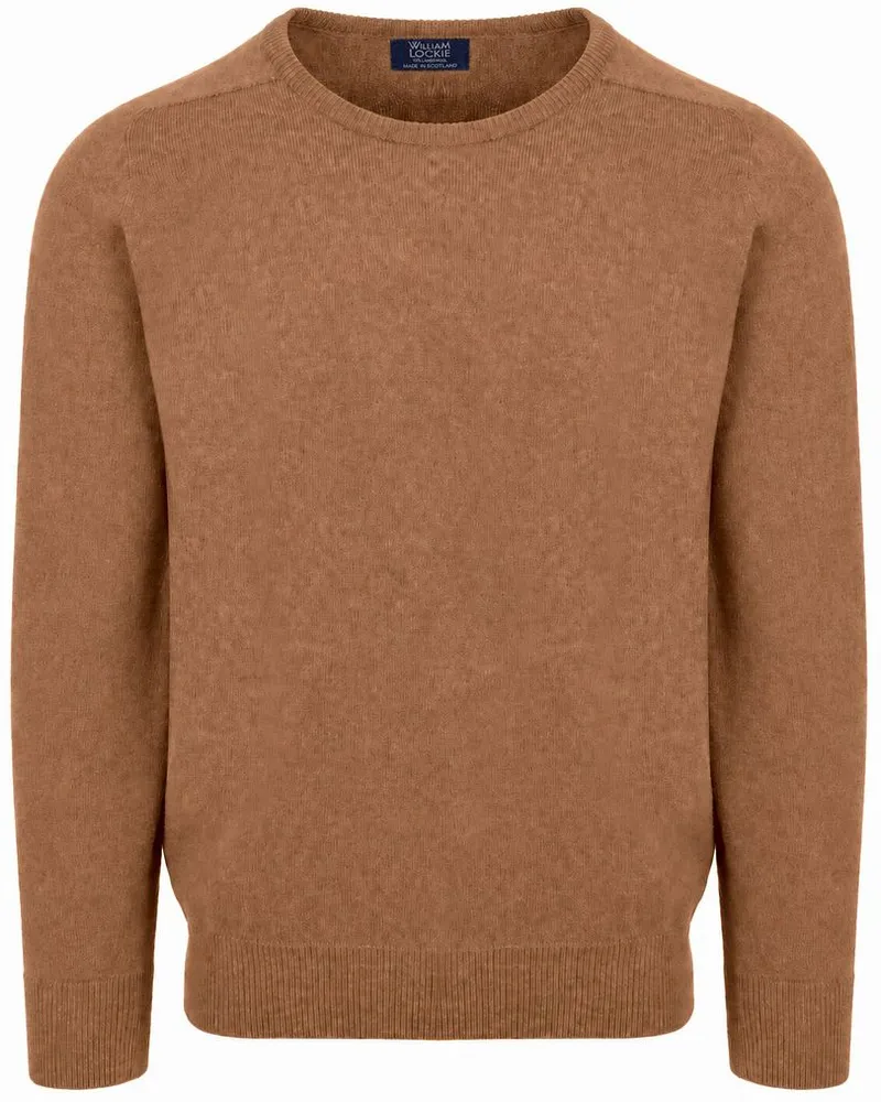 William Lockie Pullover Lammwolle Driftwood Braun