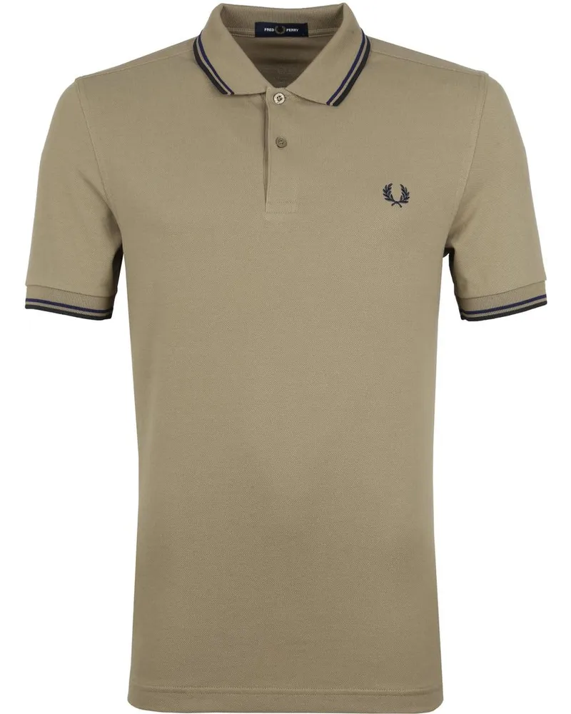 Fred Perry Polo Shirt Twin Tipped M3600 Hell Braun Beige