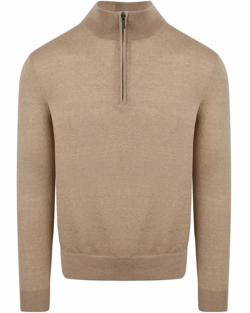 Suitable Merino Half Zip Pullover Beige Beige
