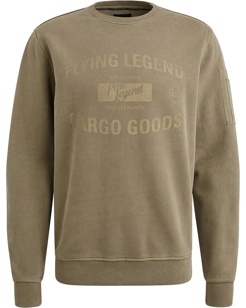 PME Legend Sweater Logo Silver Blue Khaki