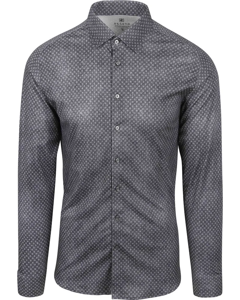 DESOTO Hemd Druck Denim Dunkelblau Dunkelblau