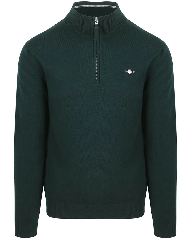 Gant Halfzip-Wollpullover mit Logo Grün Grün