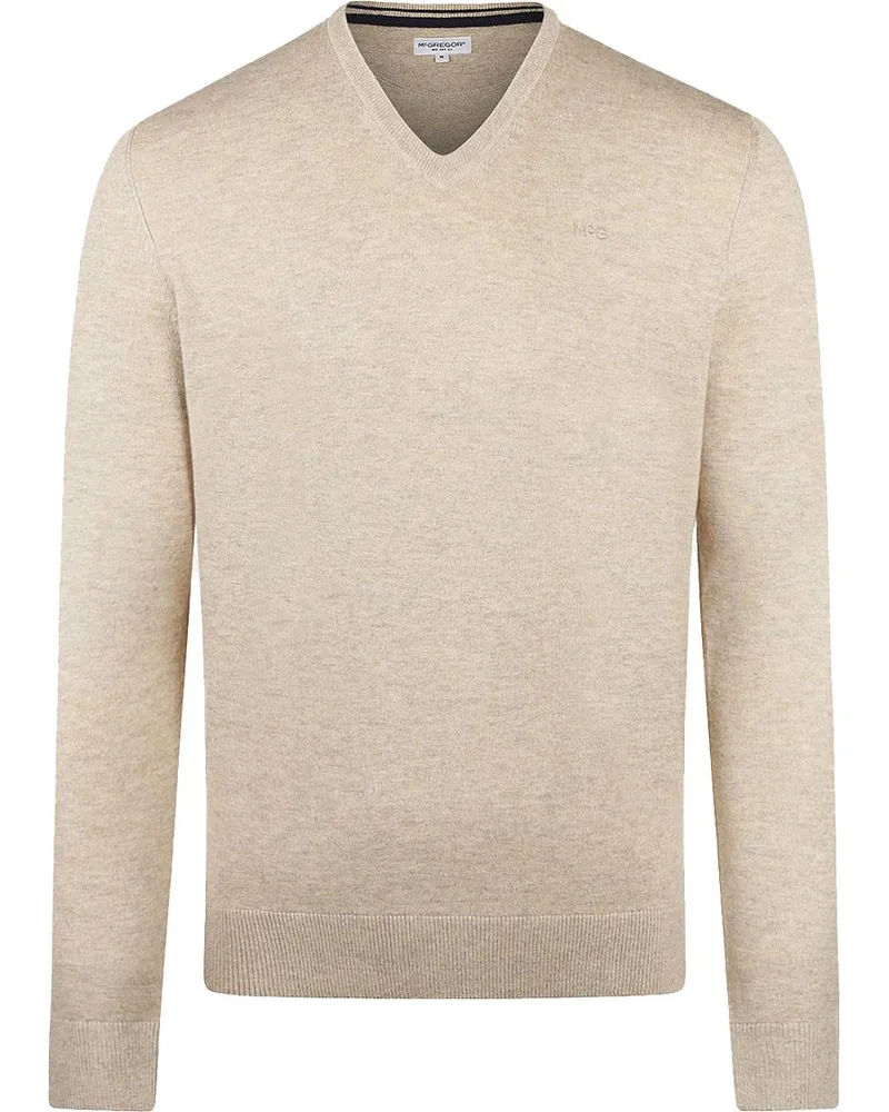 McGregor Pullover Merinowolle V-Ausschnitt Sand Beige