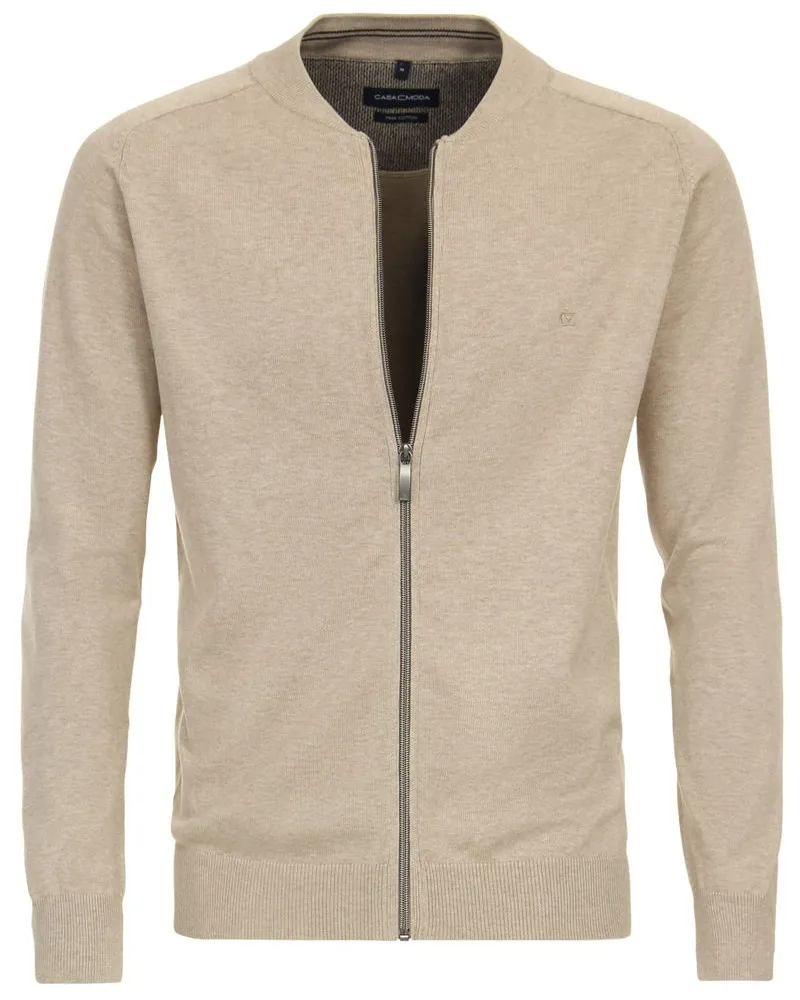 CasaModa Strickjacke Zip Beige Beige