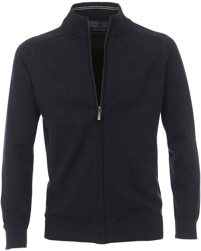 CasaModa Strickjacke Zip Dunkelblau Blau