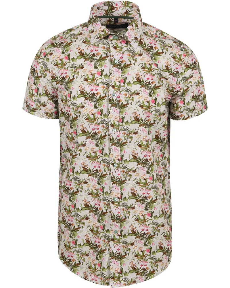 Suitable Short Sleeve Hemd Druck Jungle Grün Multicolour