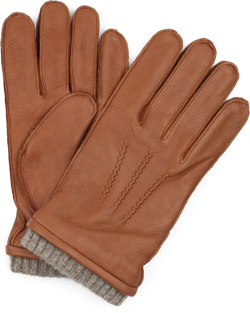 Suitable Handschuh Leder Camel Braun