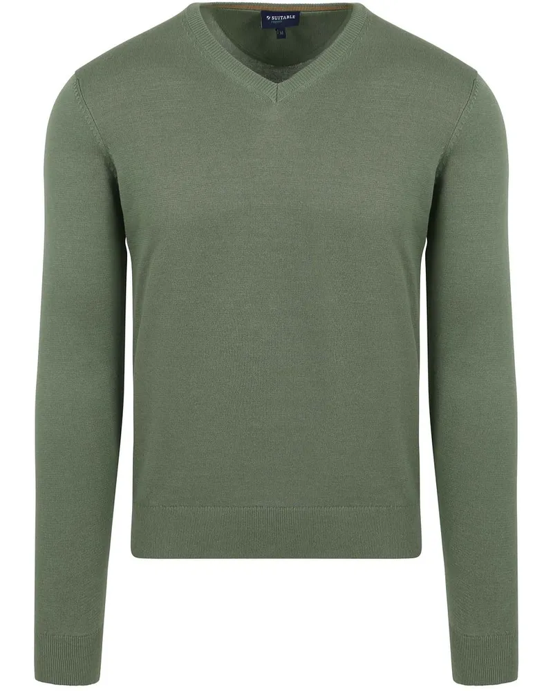 Suitable Respect Bio-Baumwolle Pullover Vinir Mid Grün Grün