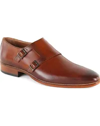 Suitable CognacLeder Schuh Doppel Strap Cognac