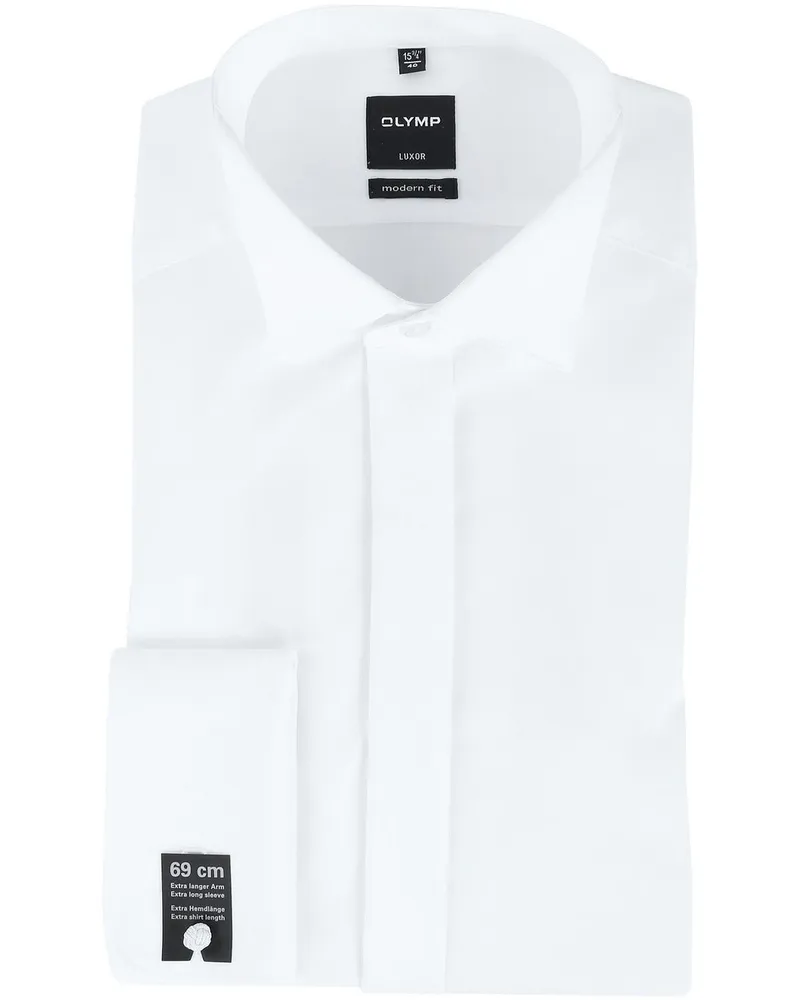 Olymp Luxor Smokinghemd Extra Long Sleeves Weiß