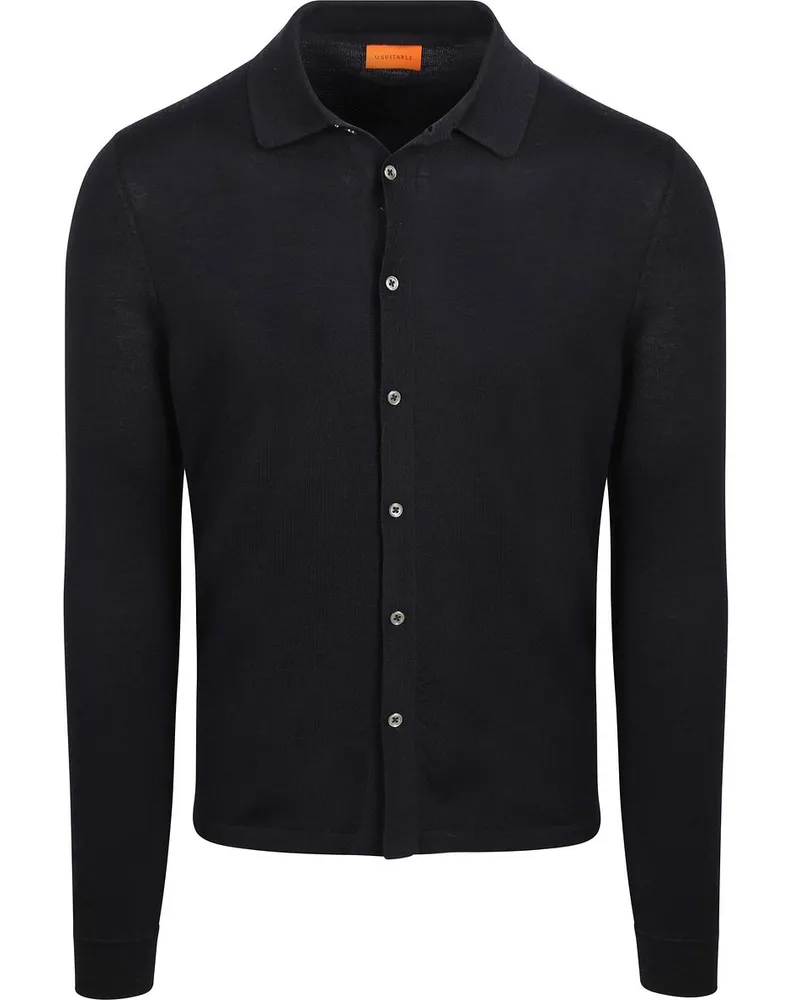 Suitable Cardigan Shirt Merino Navy Dunkelblau