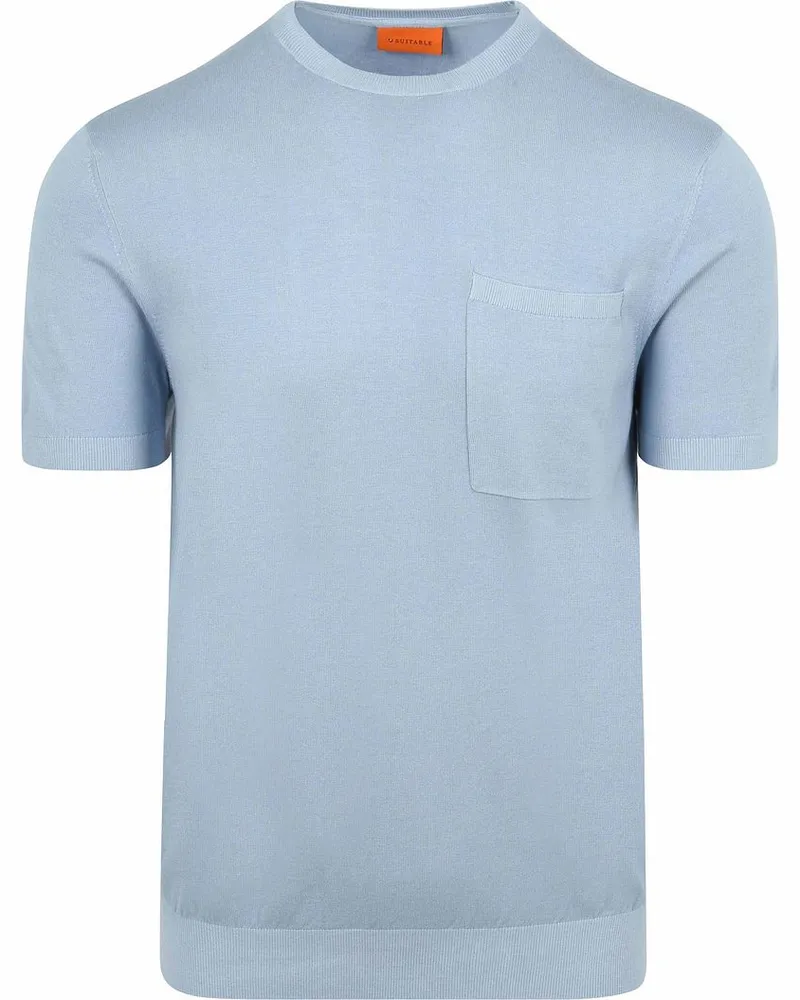Suitable Knitted T-shirt Pocket Compact Hellblau Hellblau