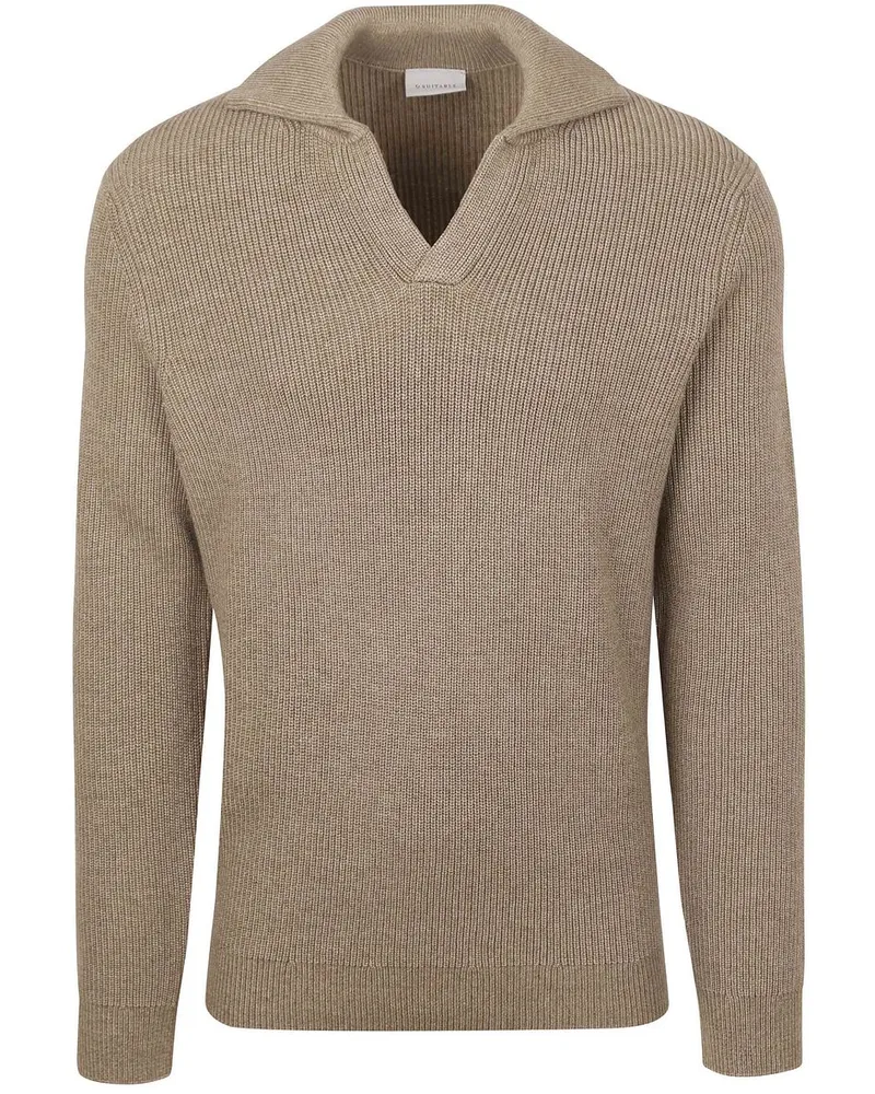 Suitable Pullover Riva Gestrickt Taupe Beige