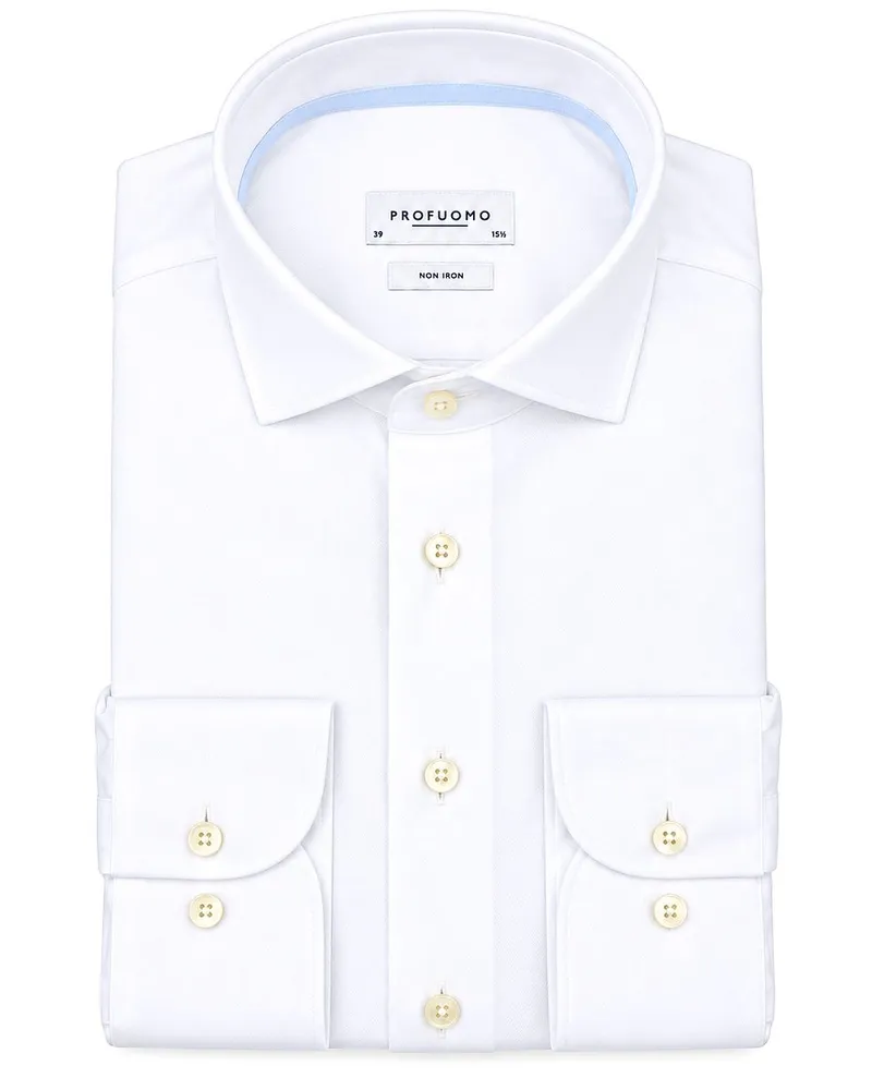 Profuomo Hemd Heavy Twill White Weiß