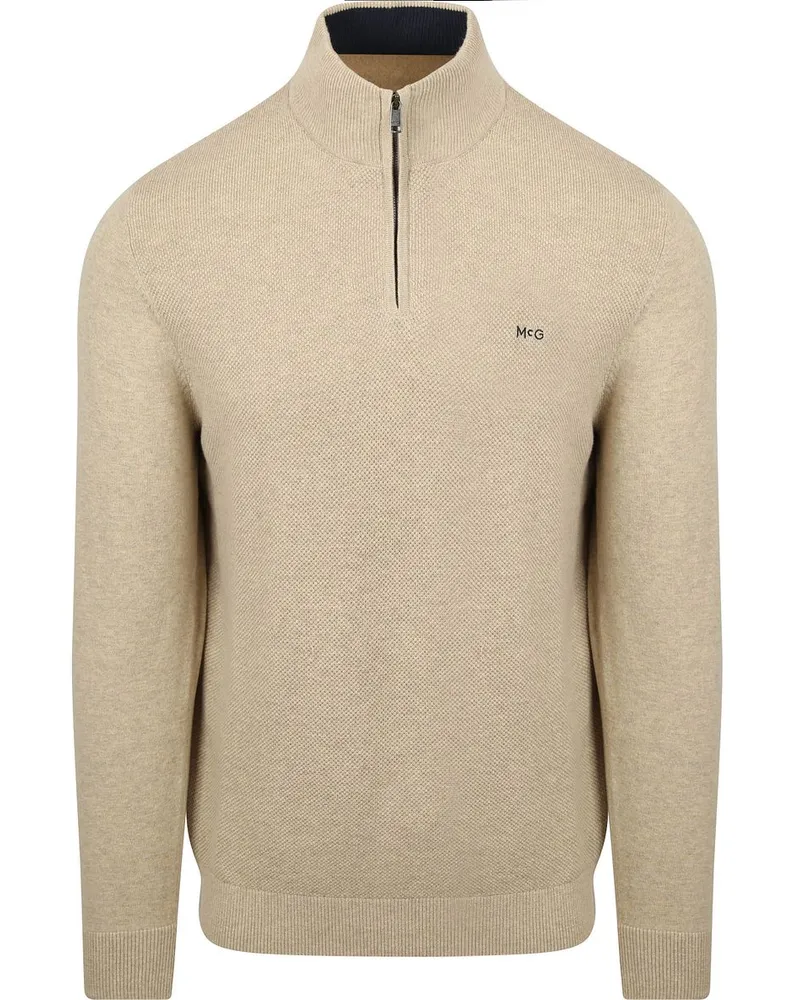 McGregor Half Zip Pullover Merinowolle Structure Sand Beige