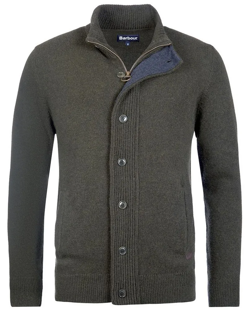 Barbour Zip Pull Lambswool Dunkelgrün Dunkelgrün