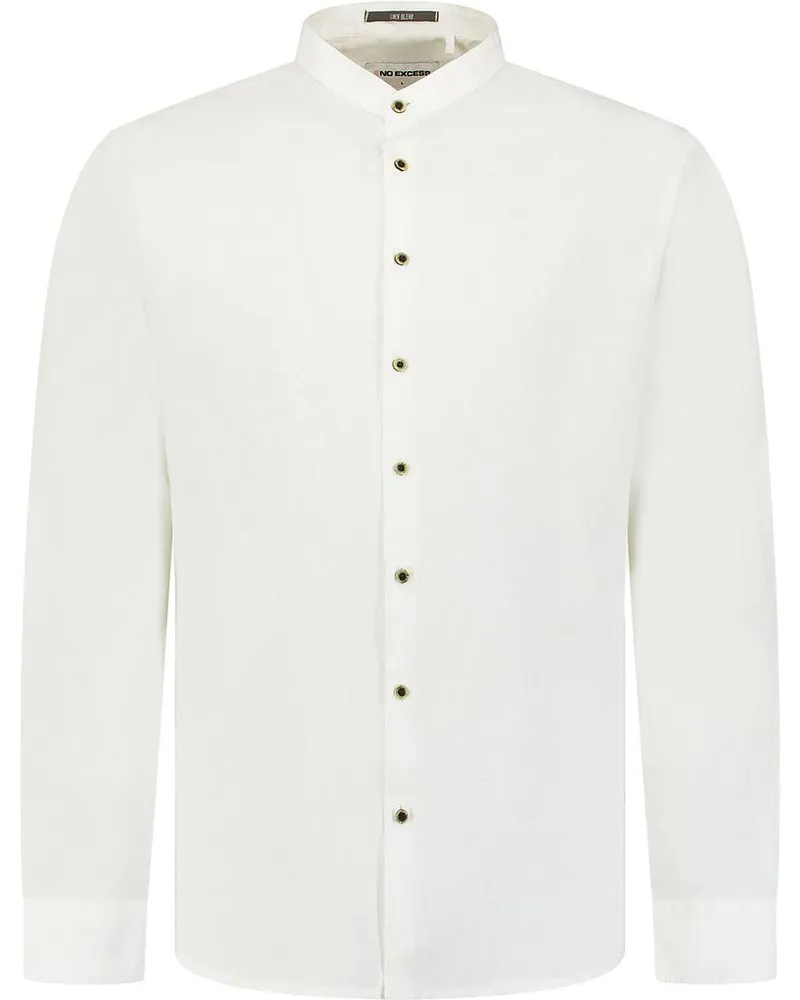 No Excess Hemd Leinen Blend Weiß Weiß