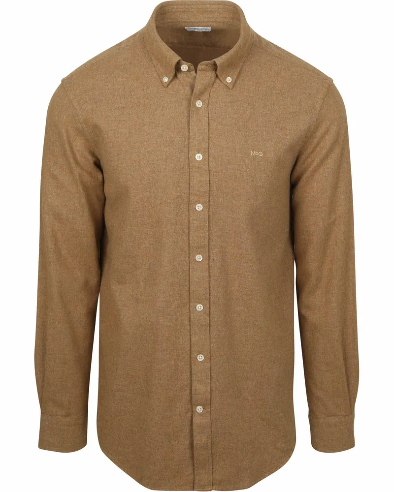 McGregor Hemd Flanell Melange Camel Braun