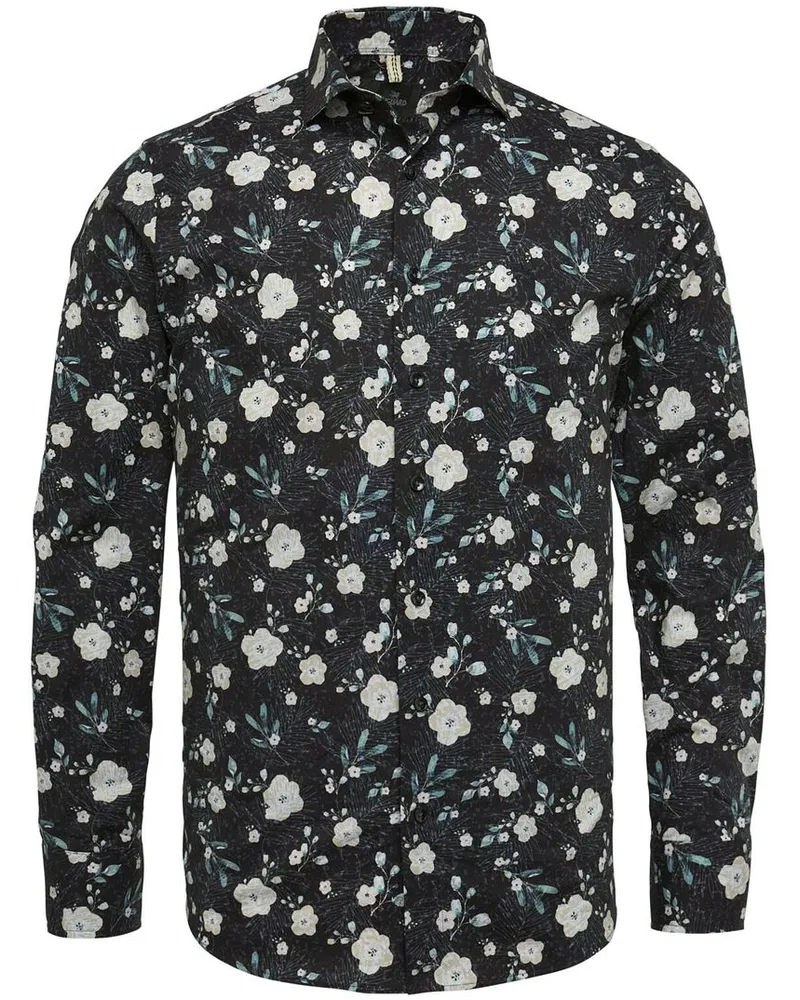Vanguard Hemd Blumen Schwarz Schwarz