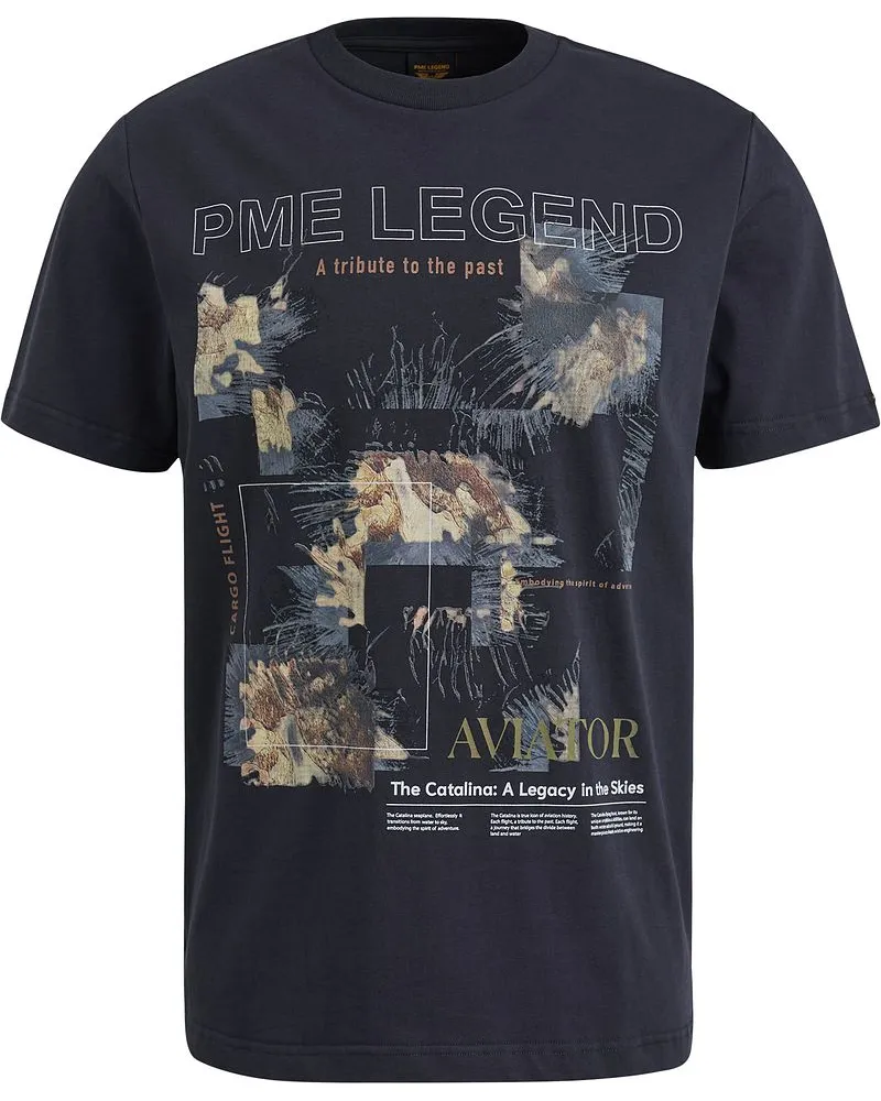 PME Legend Jersey T-Shirt Logo Navy Blau