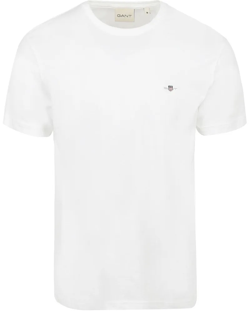 Gant T-shirt Shield Logo Weiß Weiß