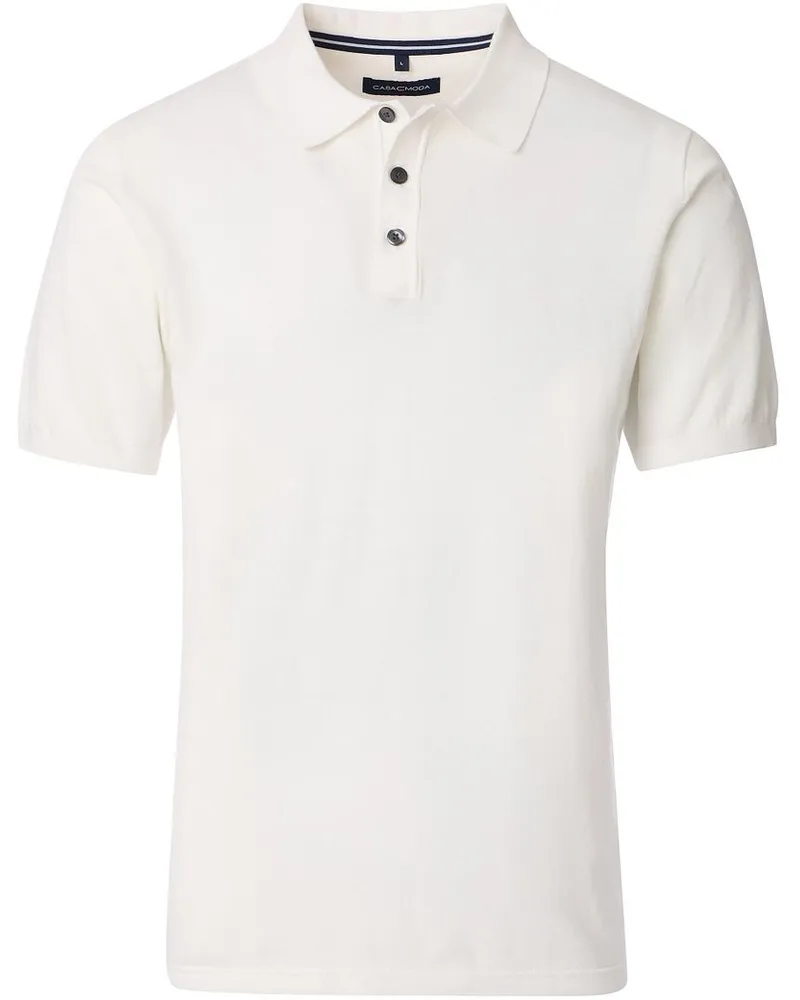 CasaModa Polo Knitted Off White Wollweiß