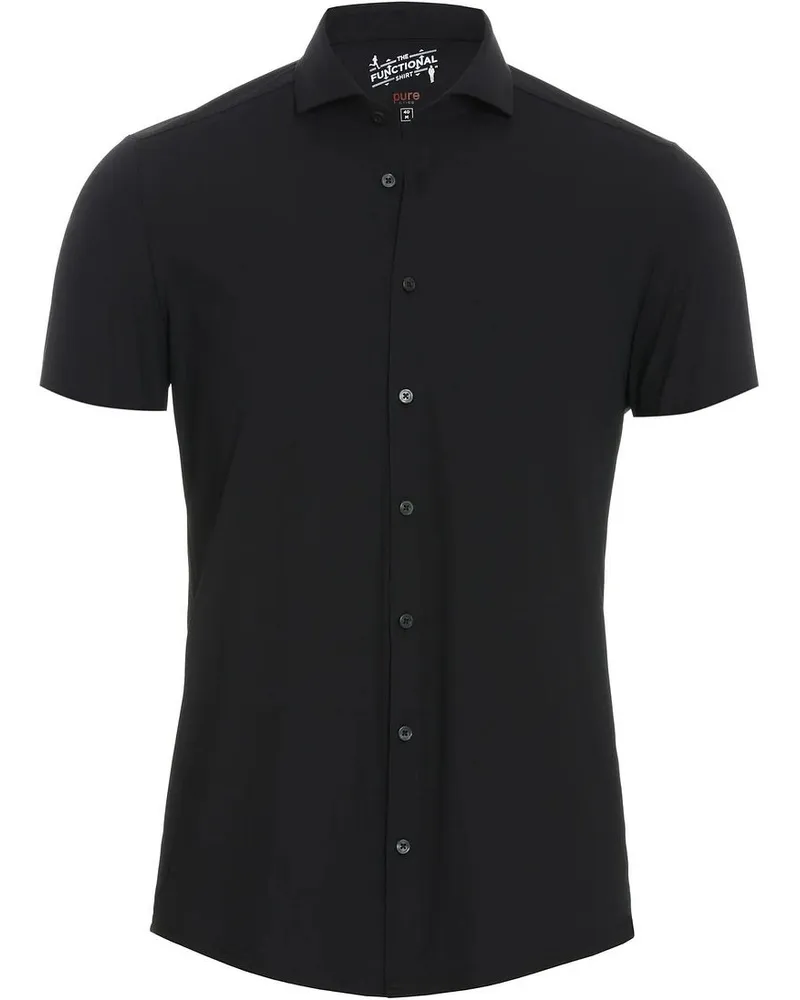 pure Kurzarmhemd The Functional Shirt Blau-Schwarz Schwarz